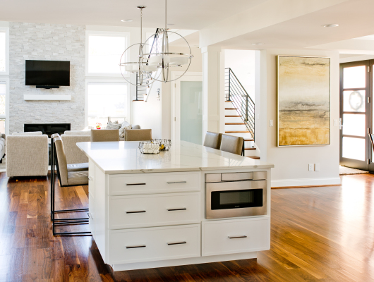 kitchen island and seating